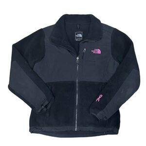 North Face Jacket Women’s M Black Denali Polartec Fleece Full Zip Breast Cancer